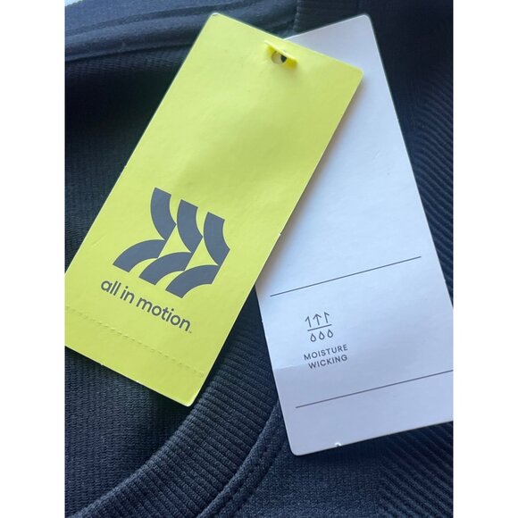 All In Motion Womens Rib Seamless Cropped Tee Black Size Large Moisture Wicking - Picture 5 of 6